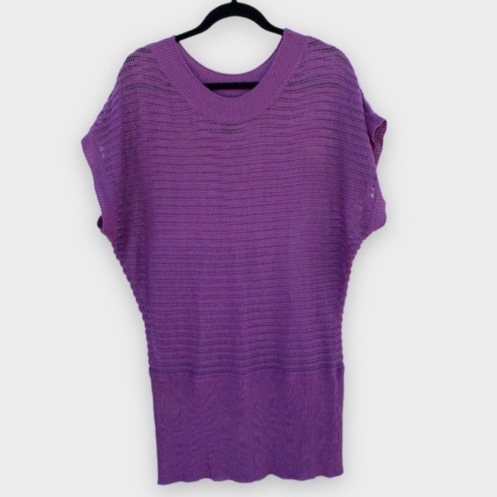 Torrid Purple Loose Knit Short Sleeve Sweater